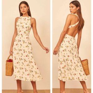 REFORMATION Harleen Noemi Floral Print Midi Dress